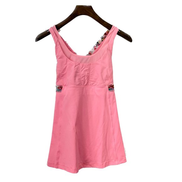 Lululemon Bleached Coral Flowabunga Stuff Your Bra Tank II SIZE XS - Picture 1 of 3